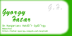 gyorgy hatar business card